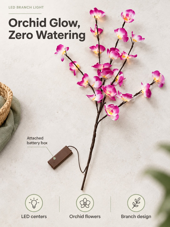 LED Phalaenopsis Branch Light for Cozy Bedroom Decor