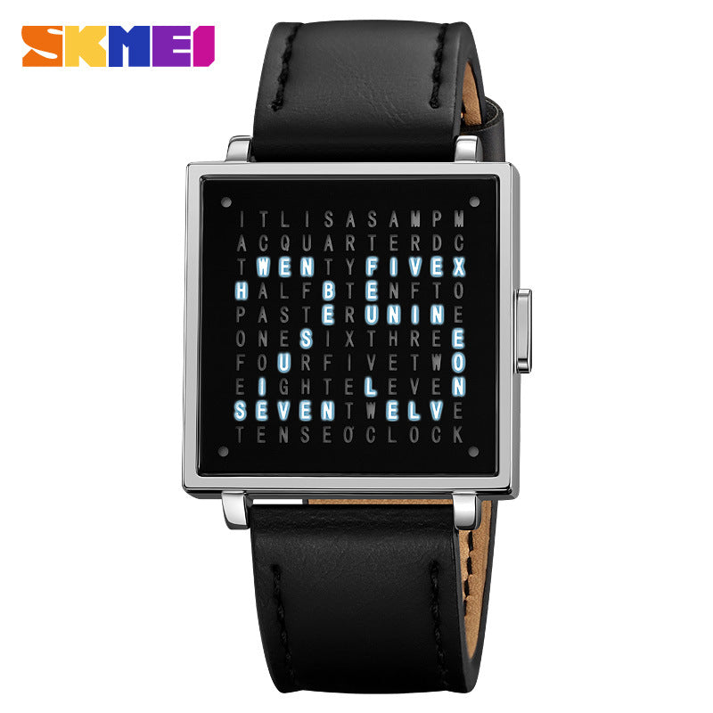 LED Word Clock Watch for Men That Tells Time in Words