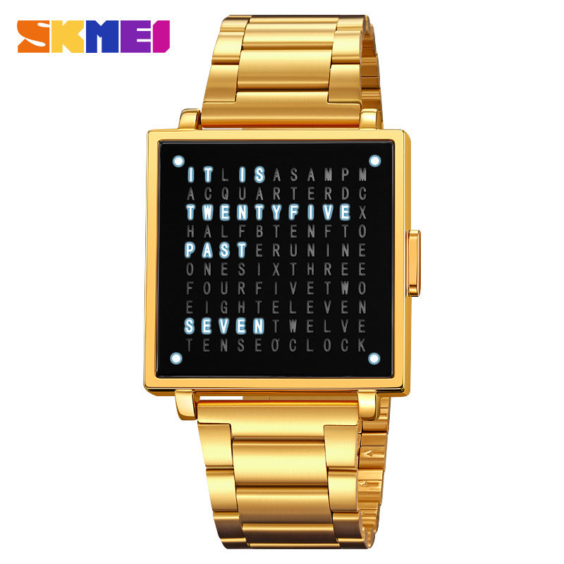 LED Word Clock Watch for Men That Tells Time in Words