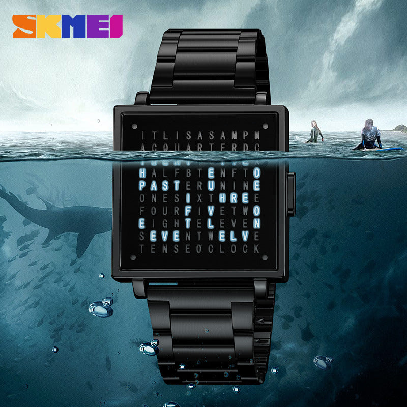 LED Word Clock Watch for Men That Tells Time in Words