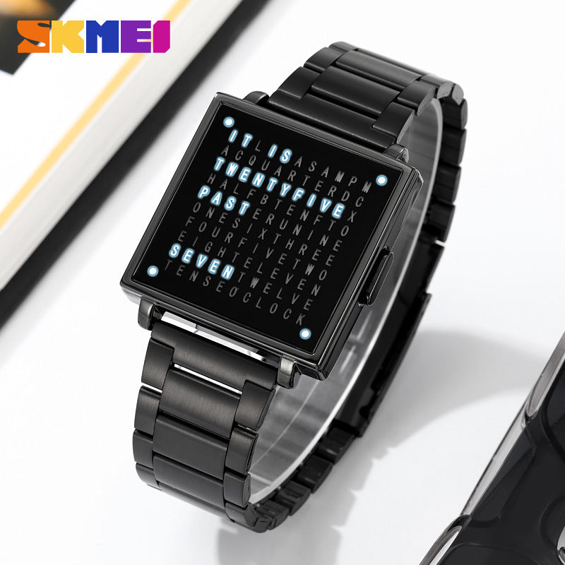 LED Word Clock Watch for Men That Tells Time in Words