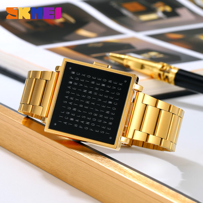 LED Word Clock Watch for Men That Tells Time in Words
