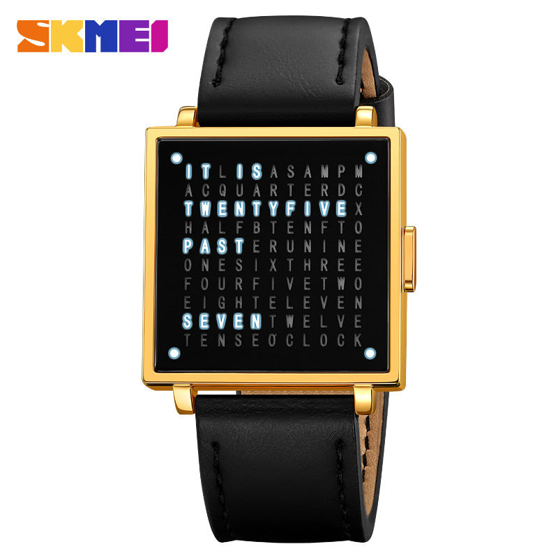 LED Word Clock Watch for Men That Tells Time in Words