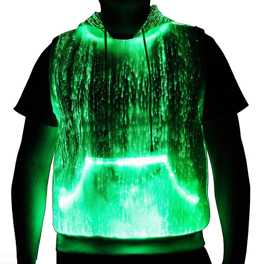 LED Tank Top Hoodie With RGB Glow For Nightlife Style