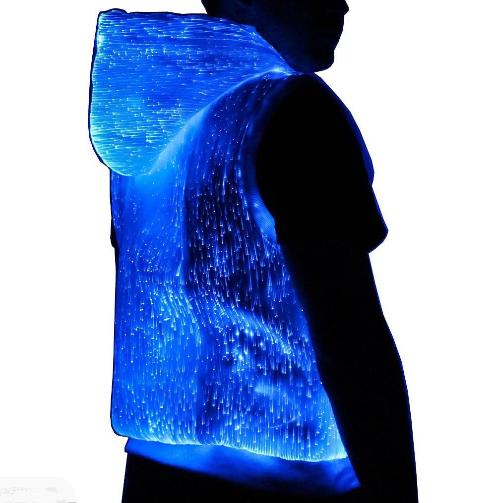LED Tank Top Hoodie With RGB Glow For Nightlife Style