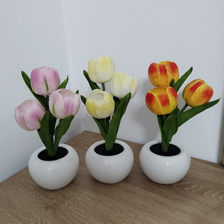 LED Tulip Flower Pot Light for Cozy Ambient Home Decor