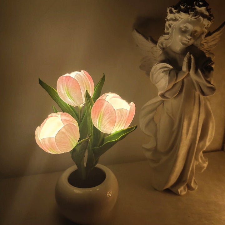 LED Tulip Flower Pot Light for Cozy Ambient Home Decor