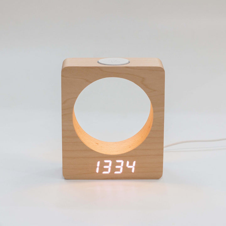 LED Wooden Alarm Clock with Warm Moonlight Display