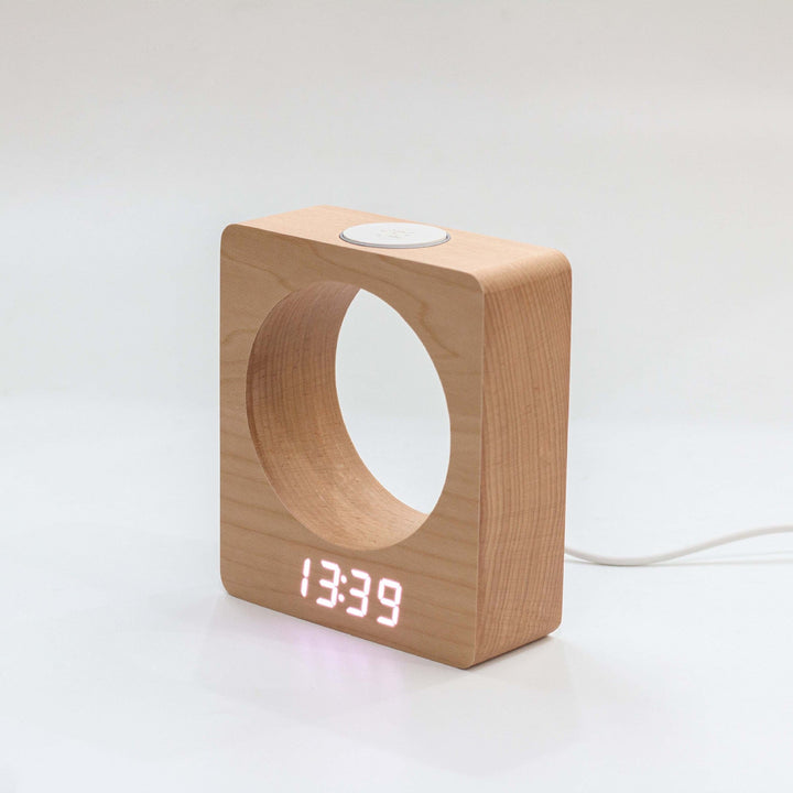 LED Wooden Alarm Clock with Warm Moonlight Display
