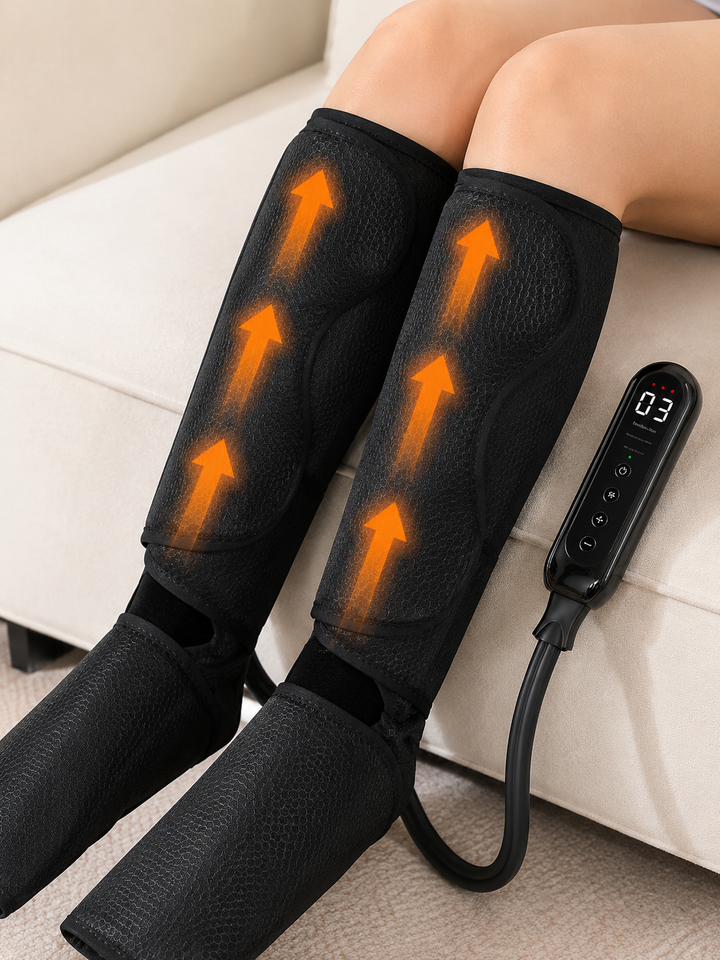 Heated Air Compression Leg Massager | 3 Modes + Heat Control