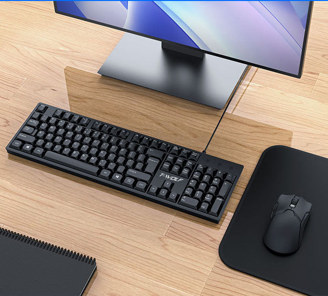 Wired Full-Size USB Keyboard with Numeric Keypad for PC