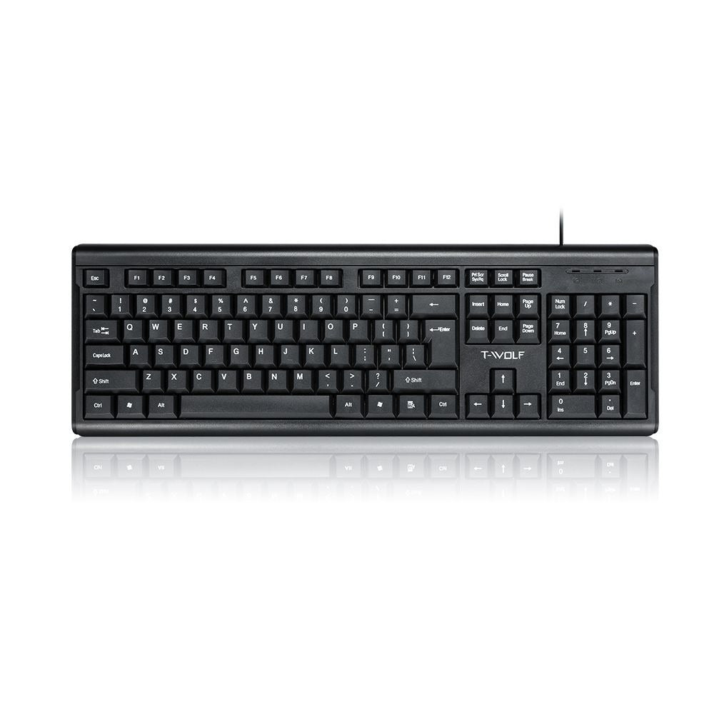 Wired Full-Size USB Keyboard with Numeric Keypad for PC