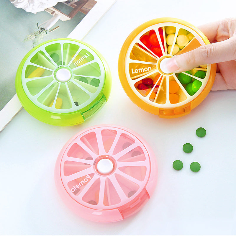 Portable Rotating Pill Organizer for Travel and Daily Meds
