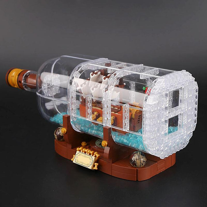Building Block Ship in a Bottle Display Model Kit