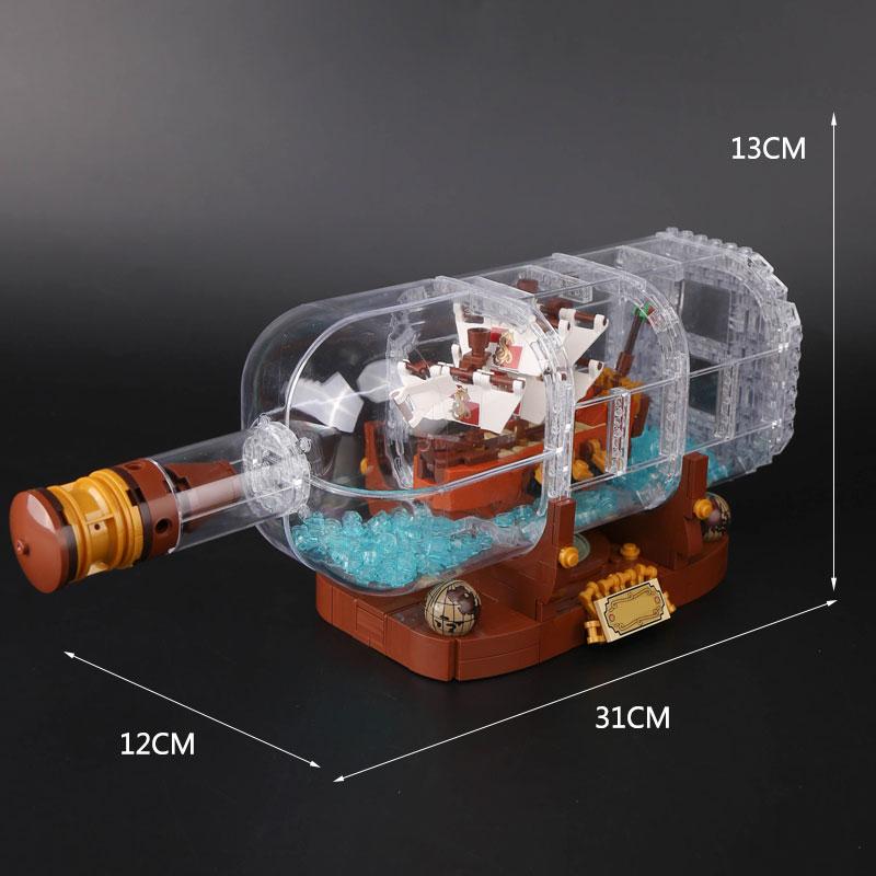 Building Block Ship in a Bottle Display Model Kit