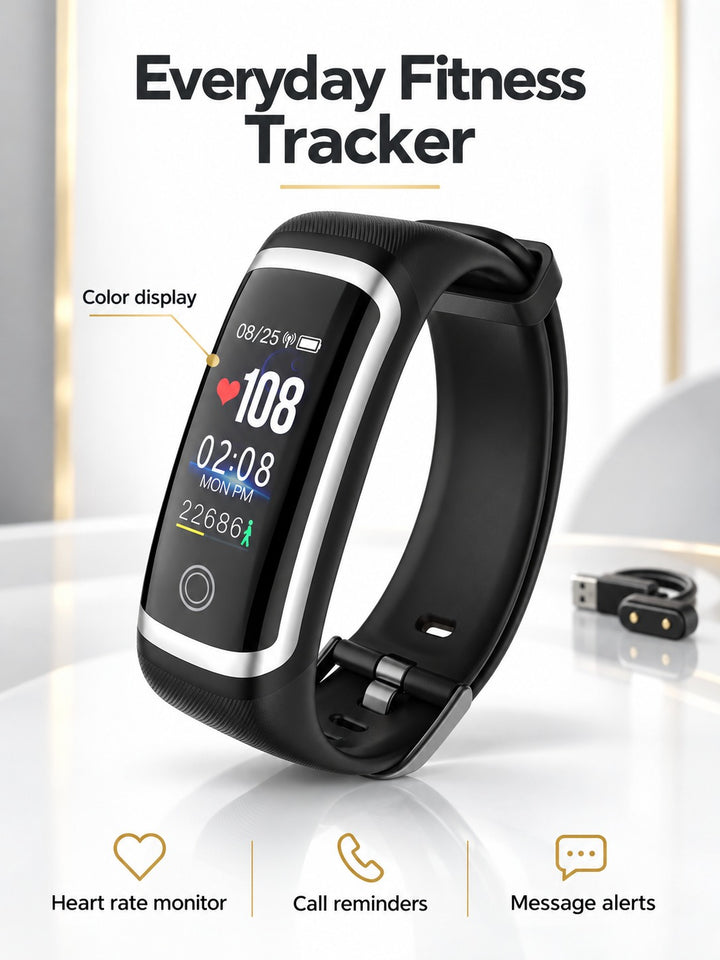 Waterproof IP67 Fitness Tracker with Heart Rate Monitor