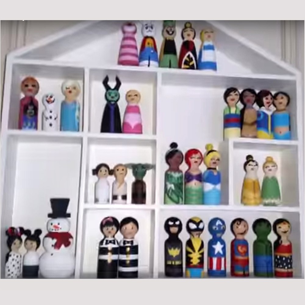 35mm Wooden Peg Dolls, 100pc Unfinished DIY Craft Set