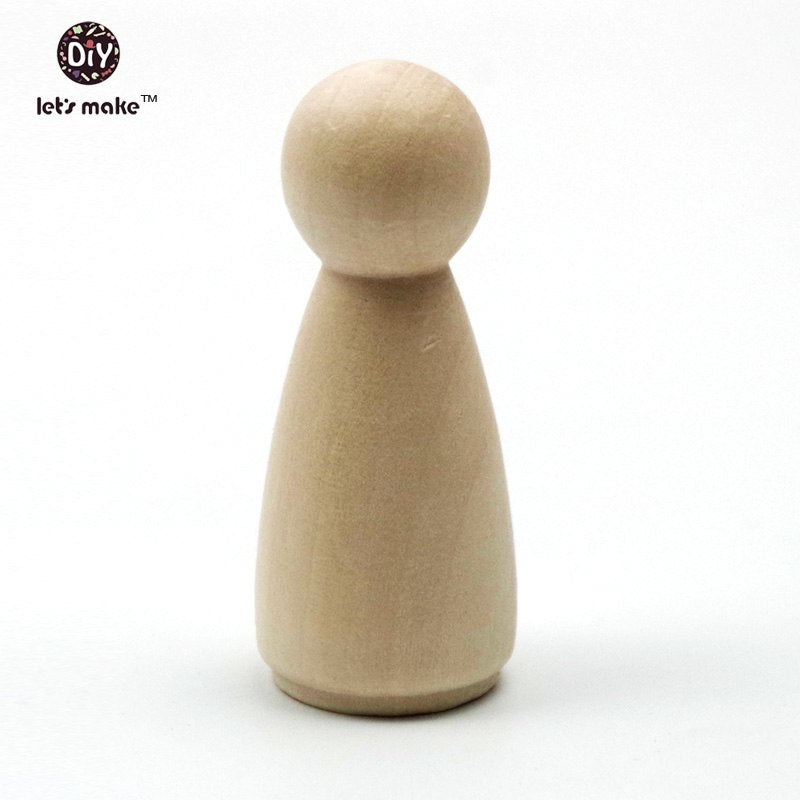 35mm Wooden Peg Dolls, 100pc Unfinished DIY Craft Set