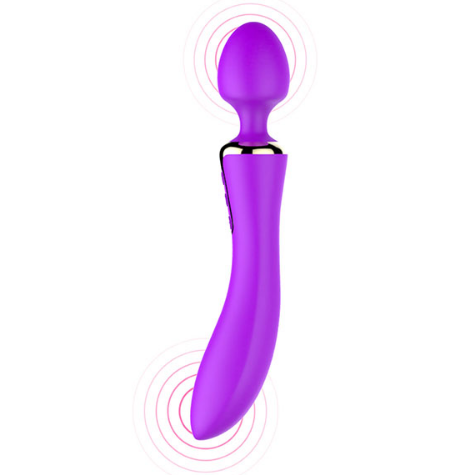 Heated Dual-Ended Vibrating Massager Wand for Adults