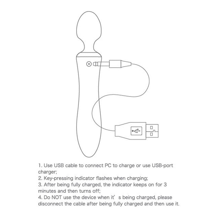 Heated Dual-Ended Vibrating Massager Wand for Adults