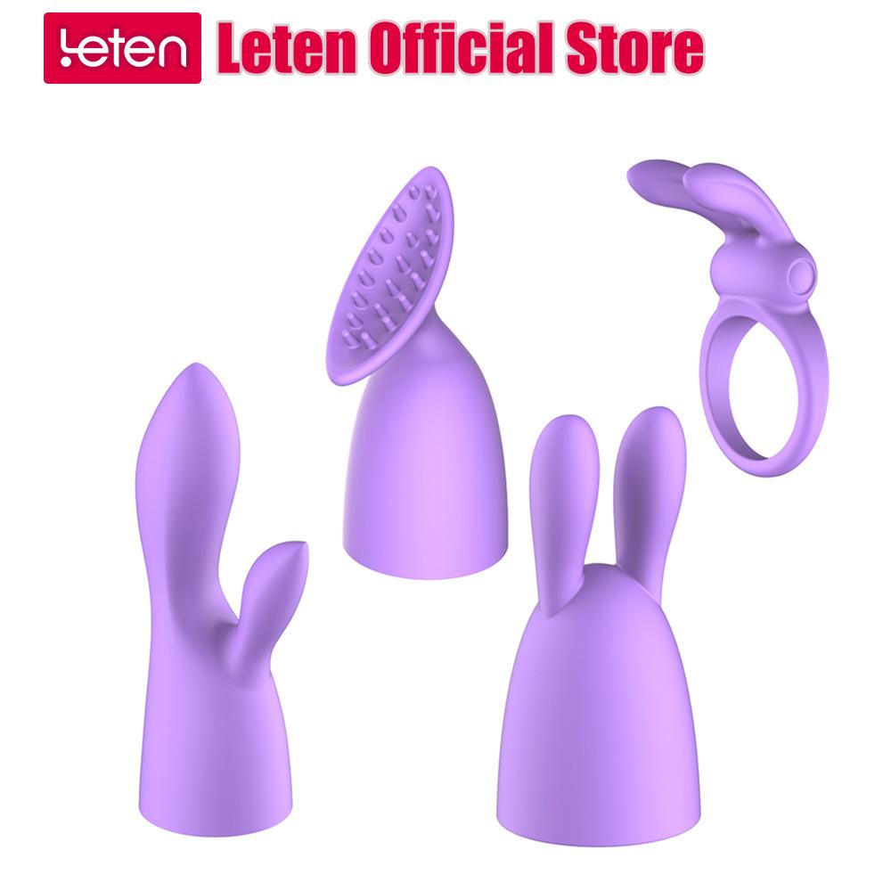 Silicone Vibrator Cock Ring with Interchangeable Heads