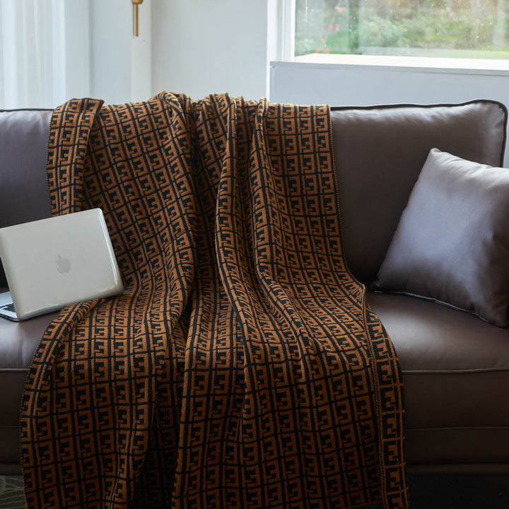 Retro Knit Blanket for Sofa and Bed Comfort Styling