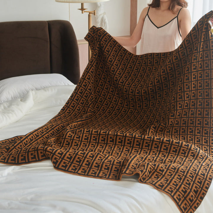 Retro Knit Blanket for Sofa and Bed Comfort Styling