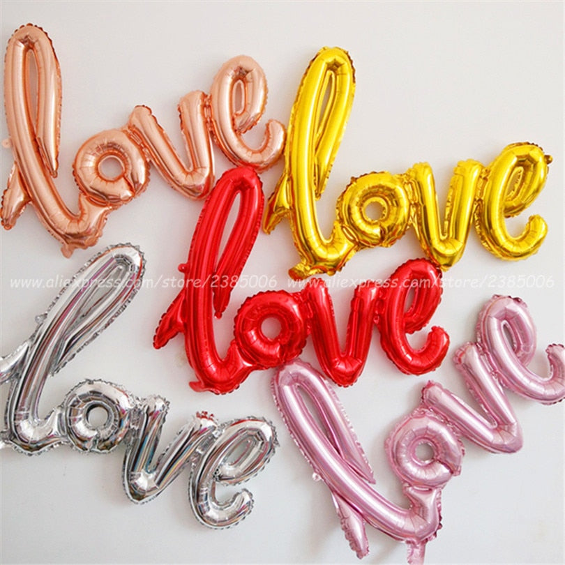 Love Letter Foil Balloon Romantic Party Backdrop Decor