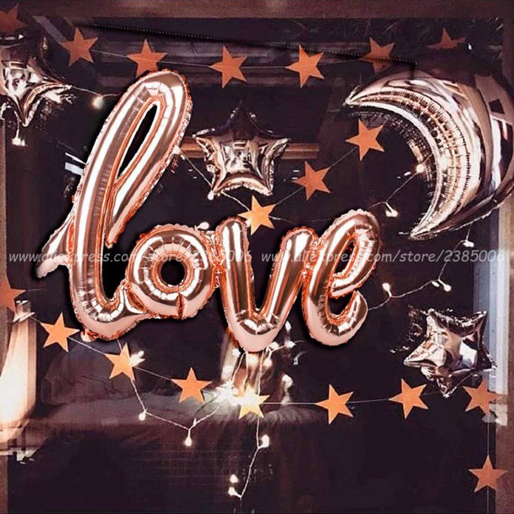 Love Letter Foil Balloon Romantic Party Backdrop Decor