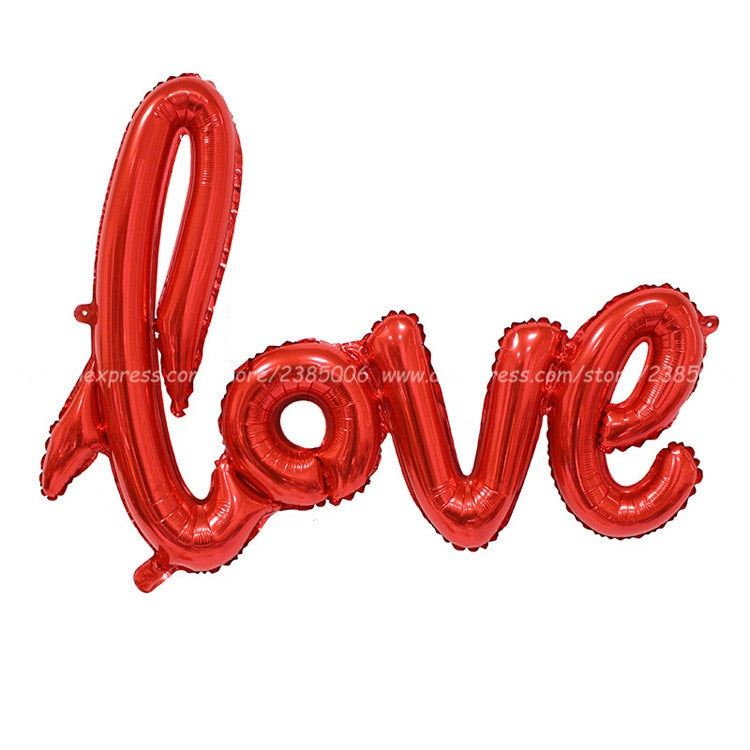 Love Letter Foil Balloon Romantic Party Backdrop Decor