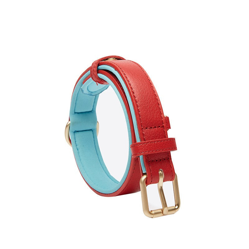 Personalized Leather Dog Collar With Reflective Safety