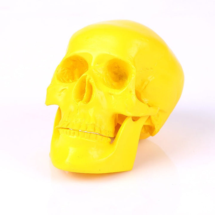 Yellow Resin Skull Ornament with Articulated Jaw