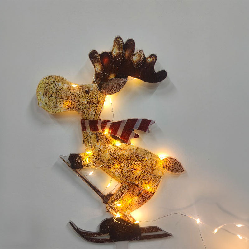 Lighted Skiing Reindeer Ornament for Festive Yards