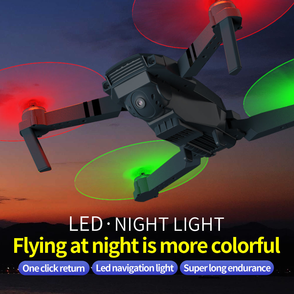 Foldable Camera Drone with LED Night Flight Lights