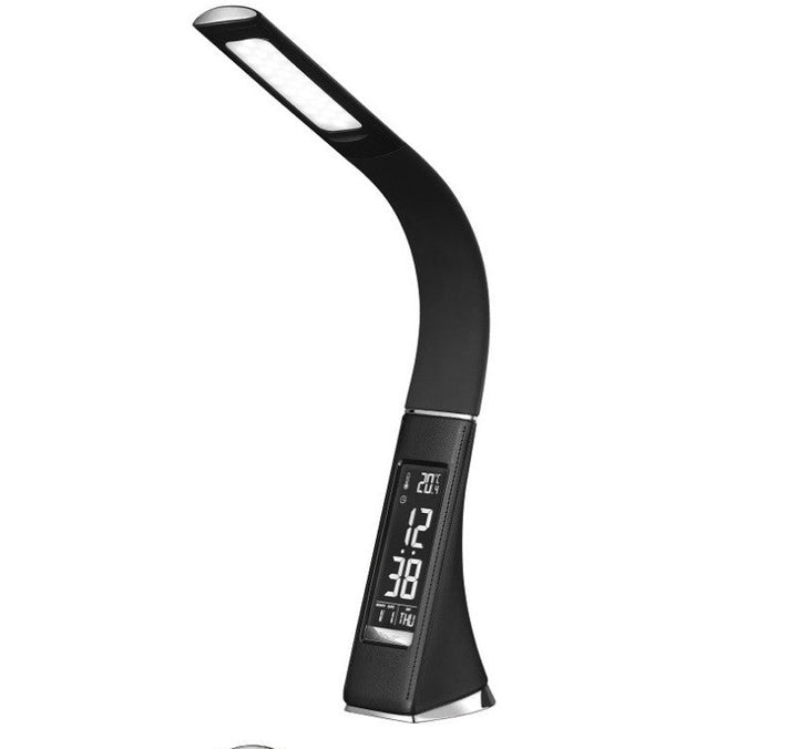 Dimmable LED Desk Lamp with Clock, Thermometer and Alarm