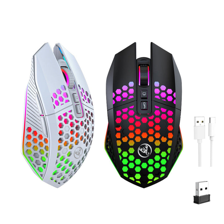 Honeycomb Gaming Mouse: Light, Cool, RGB Glow