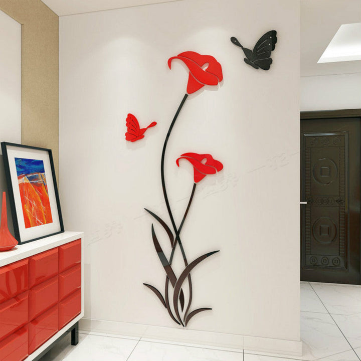 3D Floral Wall Stickers for a Vivid Feature Wall