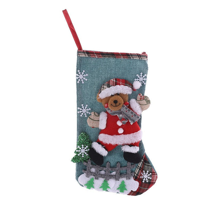 Linen Christmas Stocking for Festive Gift Giving Decor