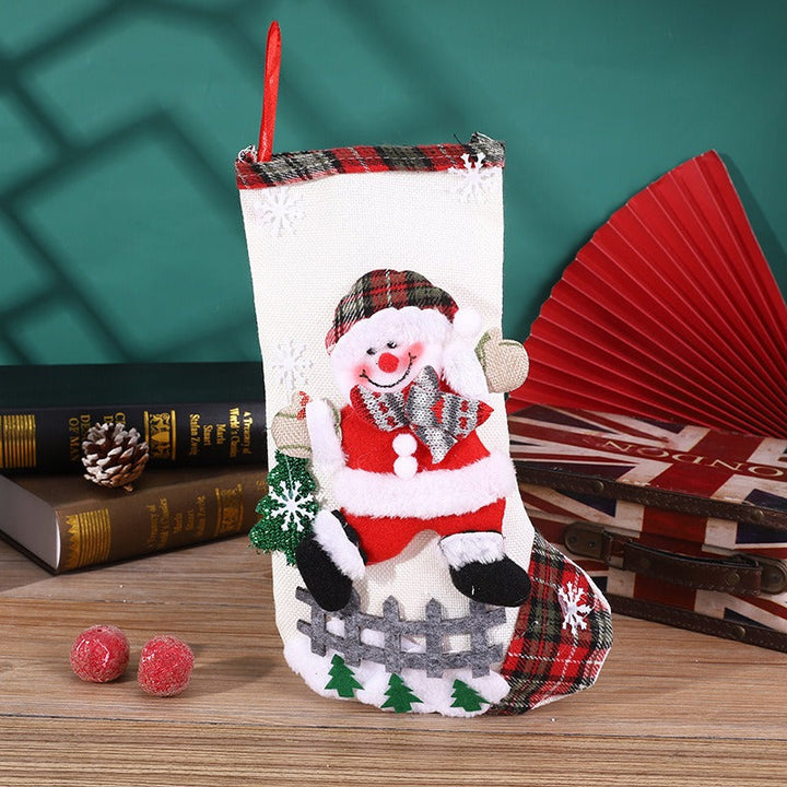 Linen Christmas Stocking for Festive Gift Giving Decor
