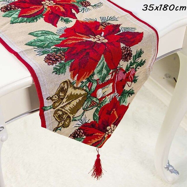 Christmas Linen Table Runner for Festive Dining Tables
