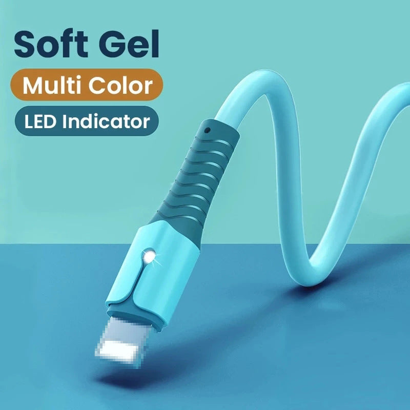 Liquid Silicone Lightning Charging Cable with LED Light