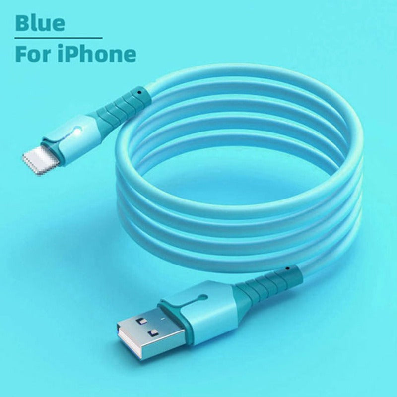 Liquid Silicone Lightning Charging Cable with LED Light