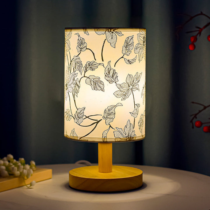 Retro Botanical Bedside Lamp for Warm Bedroom Glow