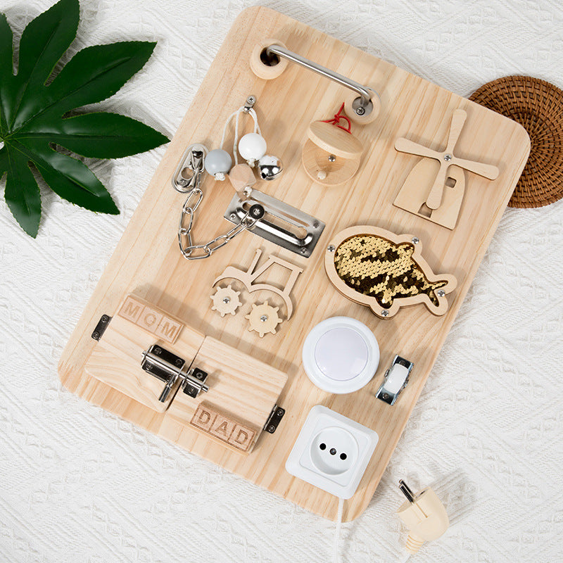 Montessori Busy Board for Fine Motor Skills & Play