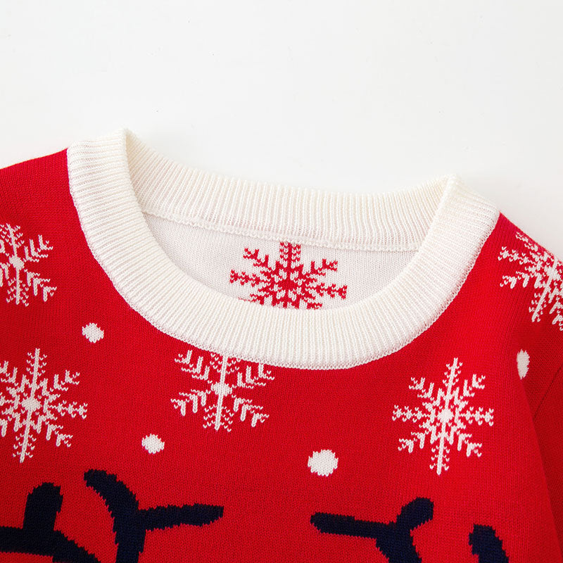 Baby Christmas Knit Sweater With Reindeer Holiday Cheer