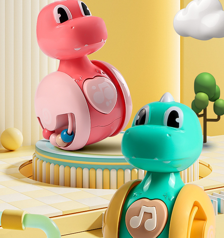Musical Dinosaur Tumbler Toy for Engaging Sensory Play