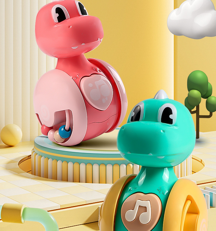 Musical Dinosaur Tumbler Toy for Engaging Sensory Play