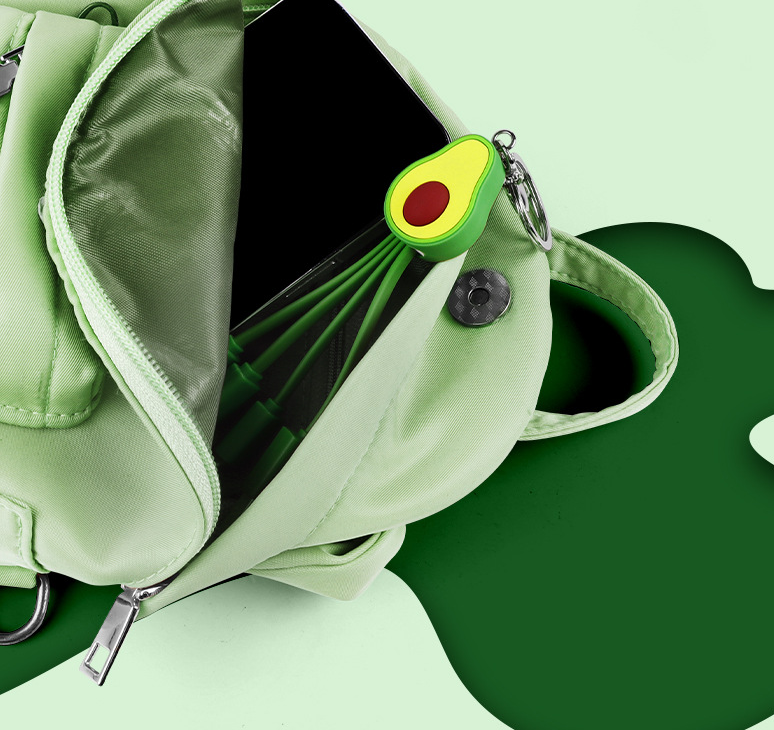 Avocado Keychain Charging Cable, Fast Charge Tips