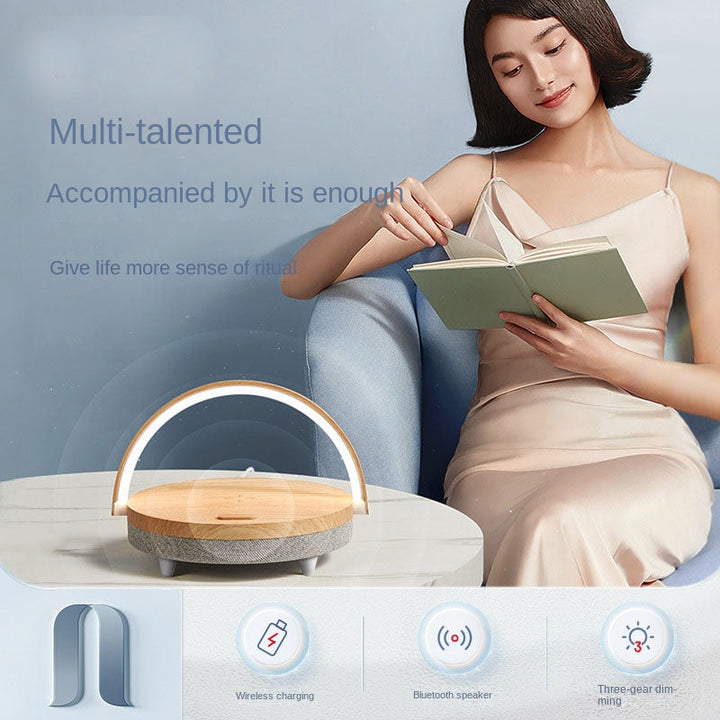 Wireless Charging Bedside Lamp with Bluetooth Speaker