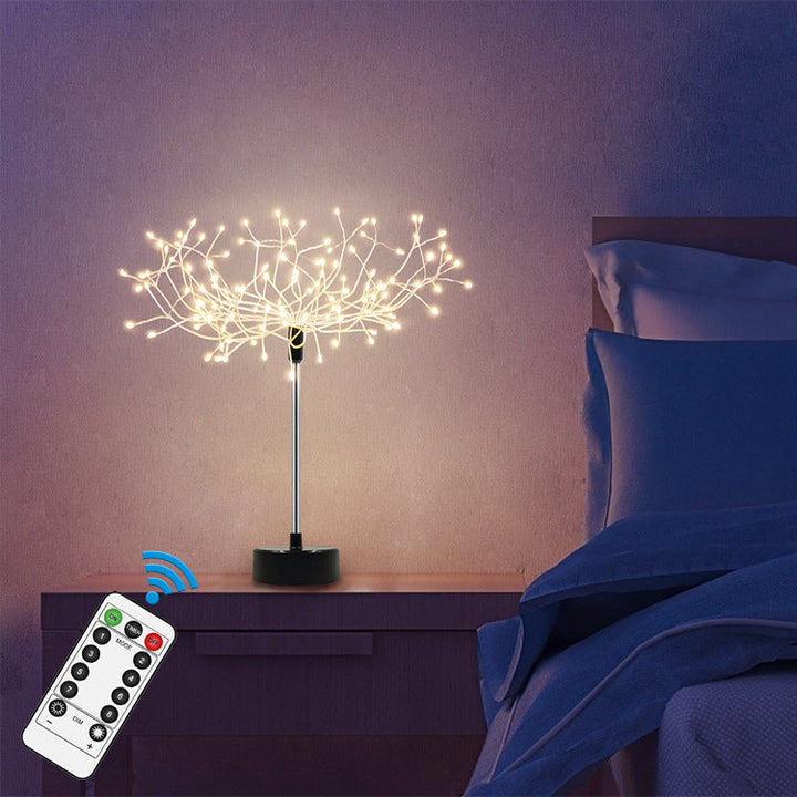 Branch Table Lamp with Firework Warm LED Bedside Glow